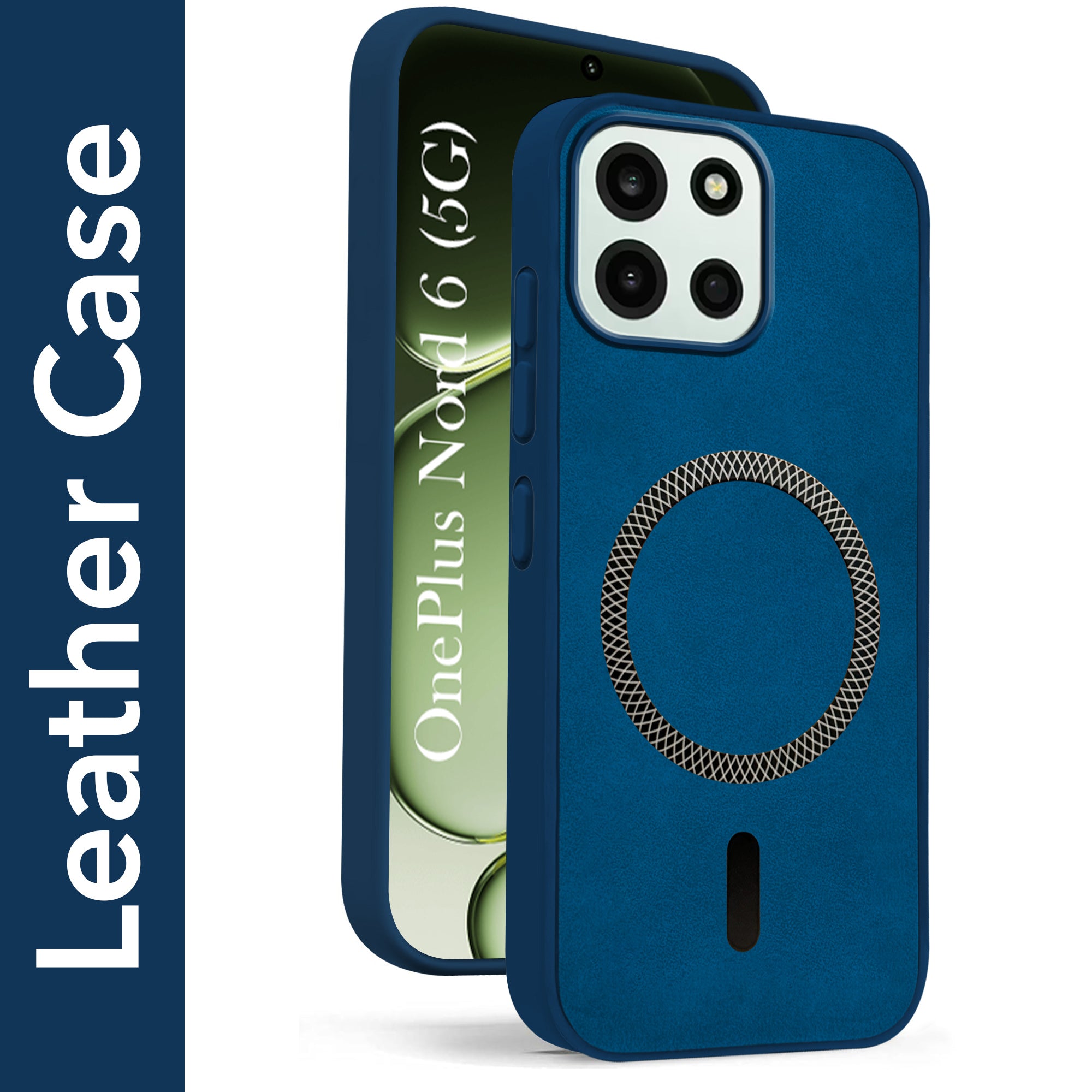 For OnePlus Nord 6 Back Cover Case Leather Finish (MagSafe Compatible Wireless Charging | Soft Touch | Camera Bump Protection)