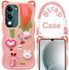 For Vivo Y19 | Vivo Y19e | Vivo T4 Lite Back Case Cover Strap (3D Embossed Figures | Strap Holder | 360* Soft Cushion with Camera Bump)