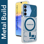 For Samsung Galaxy A15 5G Metallic Back Cover Case (Metallic Camera Protection & Buttons | Translucent Milky Shade | Hard Polycarbonate)