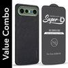 For Vivo X300 FE Combo with Back Cover and 9H Tempered Glass (Textured Grip Design | Micro-Fiber Cloth Inside | Oleophobic Coating Screen Glass)