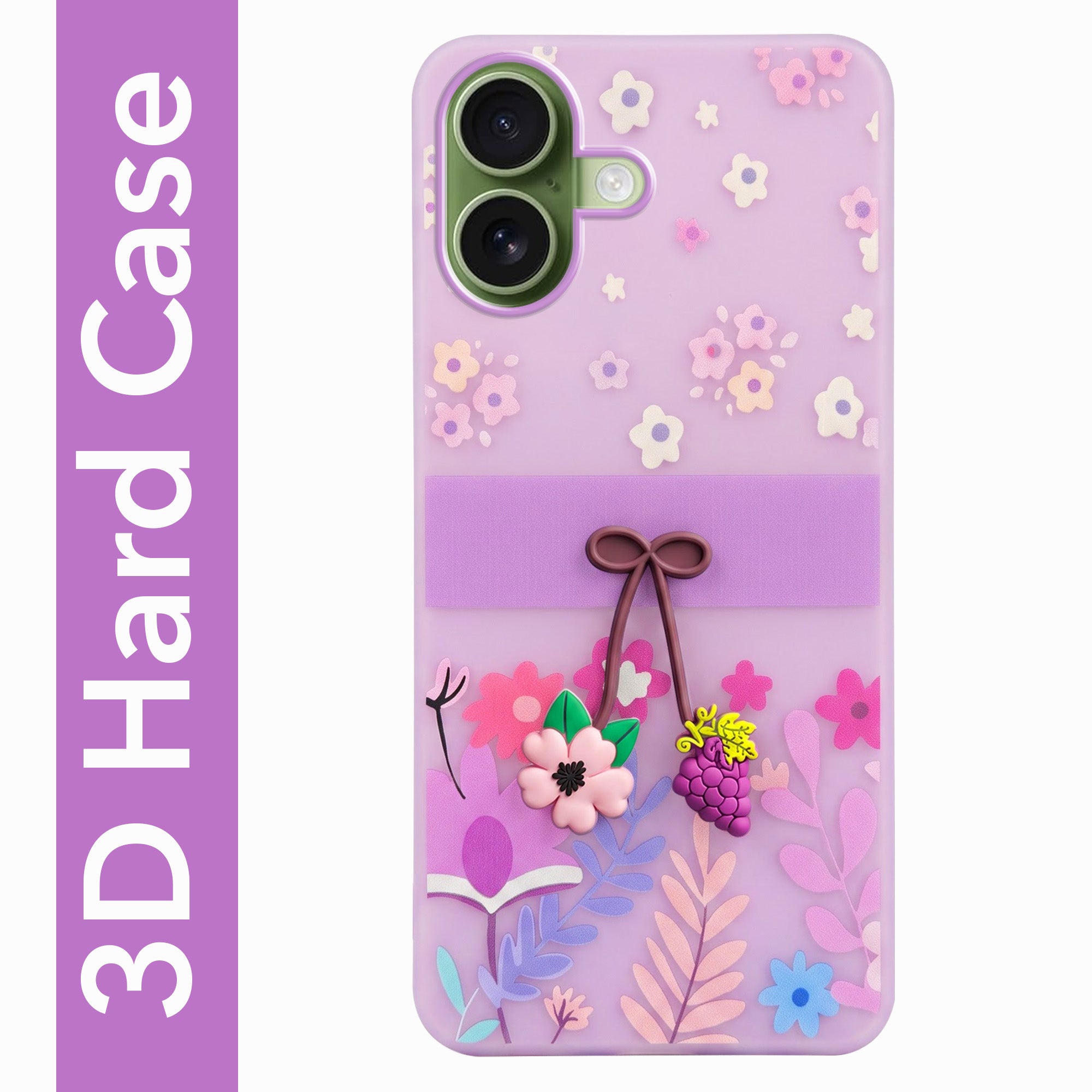 For Apple iPhone 17 Back Cover Case (3D Cute Cartoons | Hard Back Side Soft | Matte Premium Finish | HD Printing)