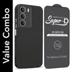 For Realme C73 Combo with Back Cover and 9H Tempered Glass (Liquid Silicone | Camera Protection | Oleophobic Coating Screen Glass)