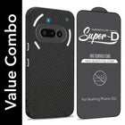 For Nothing Phone 3A Combo with Back Cover and 9H Tempered Glass (Liquid Silicone | Camera Protection | Oleophobic Coating Screen Glass)
