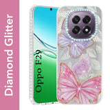 For Oppo F29 Back Cover Case (Luxury Floral Glitter Cute Butterfly | Diamond Studded Camera Bump | Girls & Women Design)