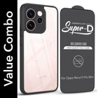 For Oppo Reno15 Pro Mini 5G | Oppo Reno 15 Pro Mini 5G Combo with Back Cover and 9H Tempered Glass (Lifetime Anti-Yellow | Crystal Clear Shockproof | Oleophobic Coating Screen Glass)