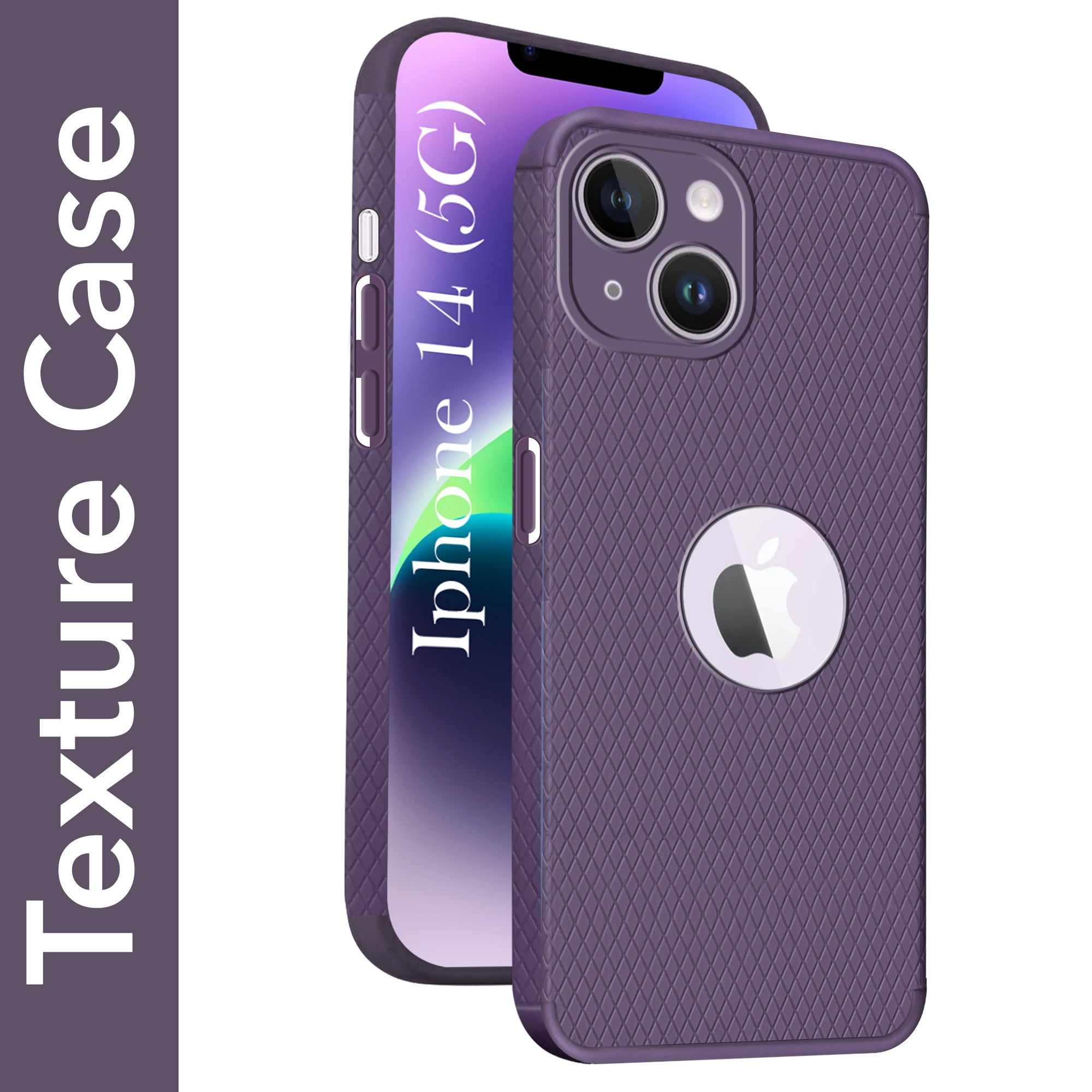 For Apple iPhone 14 Back Cover Case Liquid Silicone (Camera Protection | Side Grip Texture | Soft and Flexible)