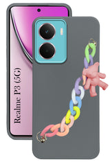 For Realme P3 Back Cover Case ( Wrist Hanging Chain | Teddy Bracelet Charms | Dual Color Matte Finish | Full Camera Protection | Sleek and Professional)