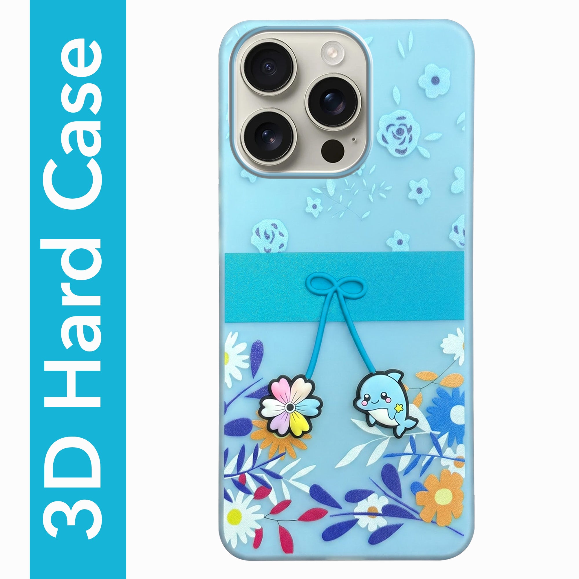 For Apple iPhone 16 Pro Back Cover Case (3D Cute Cartoons | Hard Back Side Soft | Matte Premium Finish | HD Printing)