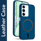 For Realme P4 Lite 5G | Narzo 100 Lite 5G Back Cover Case Leather Finish (MagSafe Compatible Wireless Charging | Soft Touch | Camera Bump Protection)