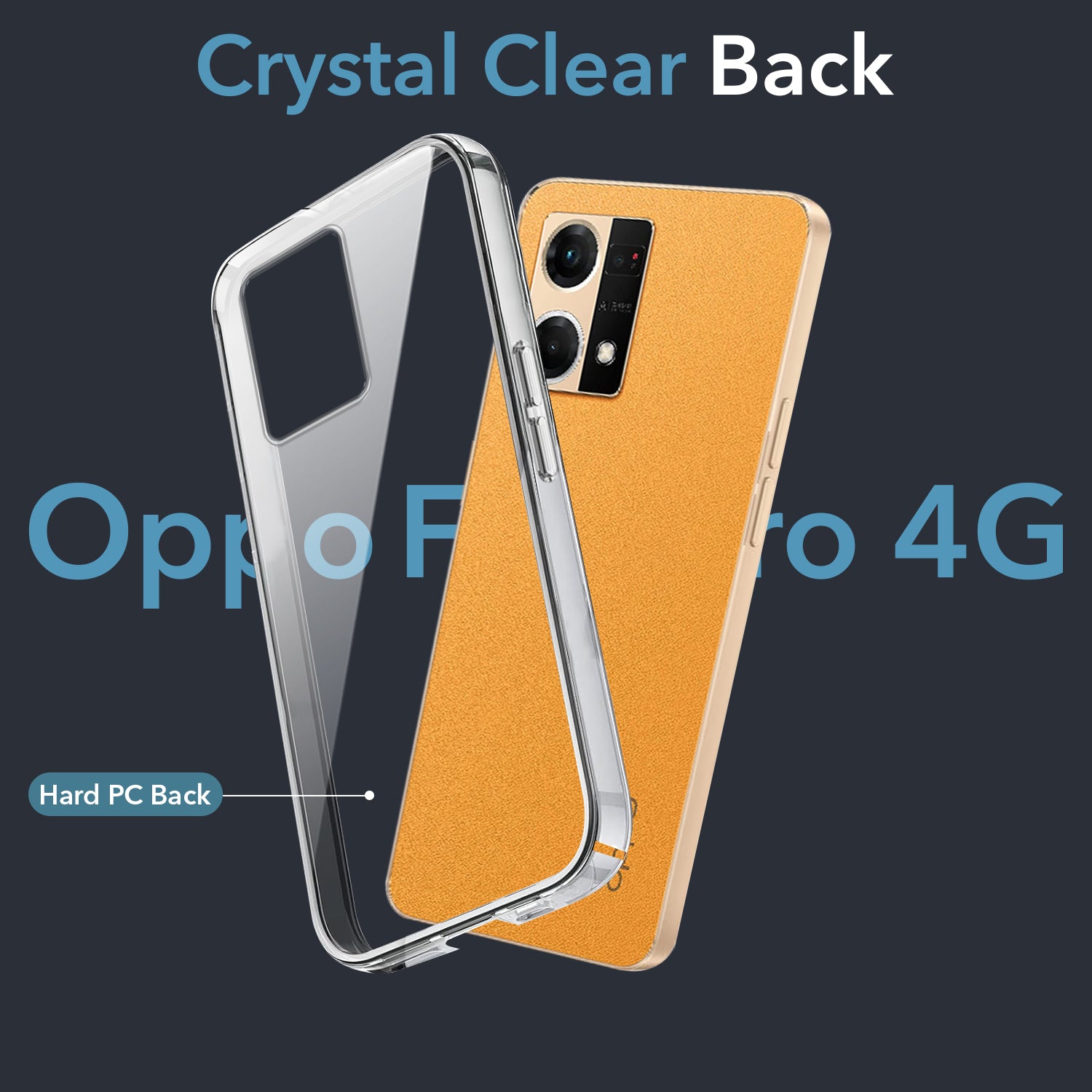 For Oppo F21 Pro 4G | F21s Pro Back Cover Case (Hard Anti Yellow Clear Case | Drop & Camera Protection | Shockproof Polycarbonate)