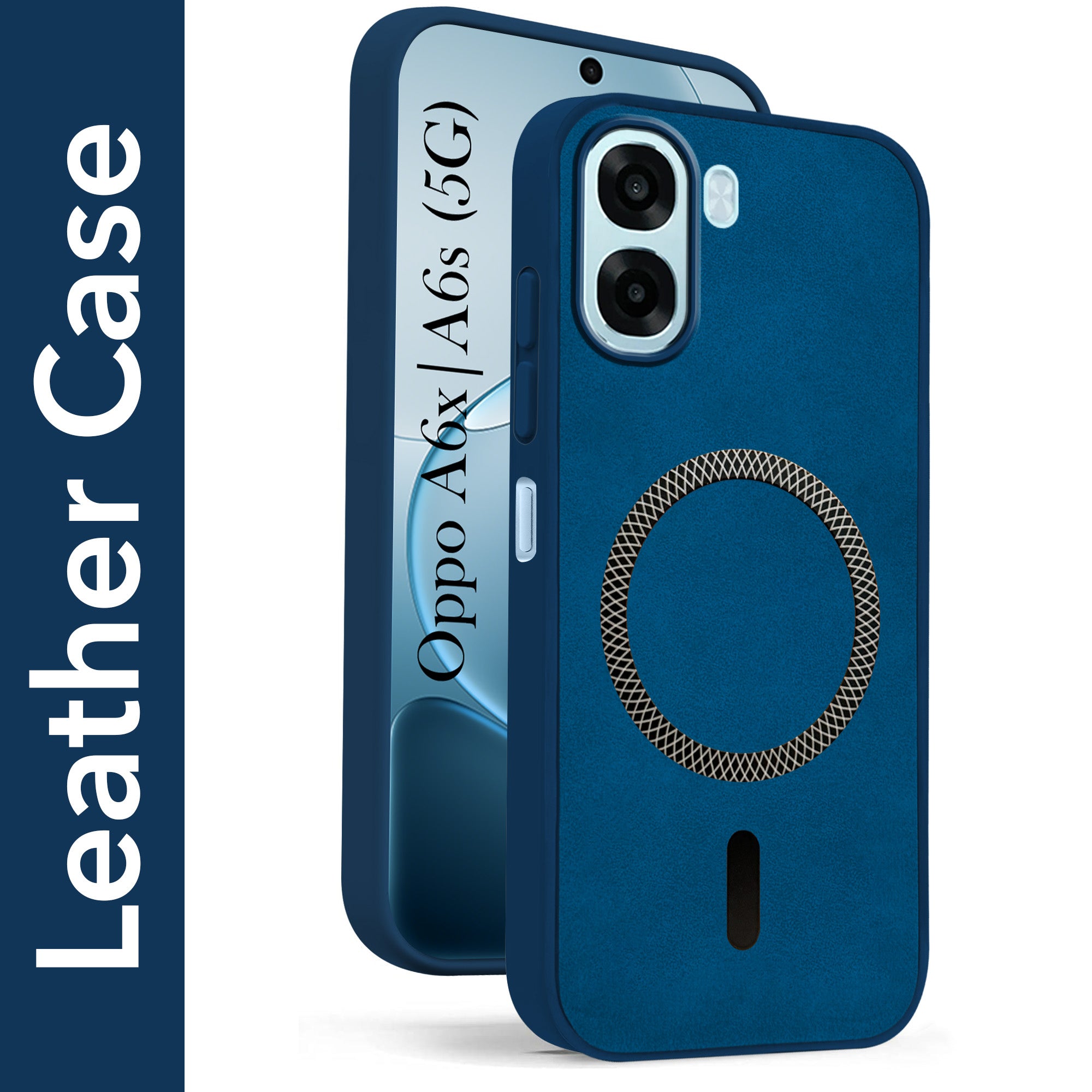 For Oppo A6X | Oppo A6S Back Cover Case Leather Finish (MagSafe Compatible Wireless Charging | Soft Touch | Camera Bump Protection)