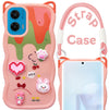 For Motorola Moto G96 Back Case Cover Strap (3D embossed Figures | Strap Holder | 360* Soft Cushion with Camera Bump)