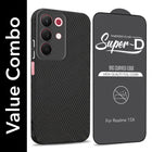 For Realme 15X Combo with Back Cover and 9H Tempered Glass (Liquid Silicone | Camera Protection | Oleophobic Coating Screen Glass)
