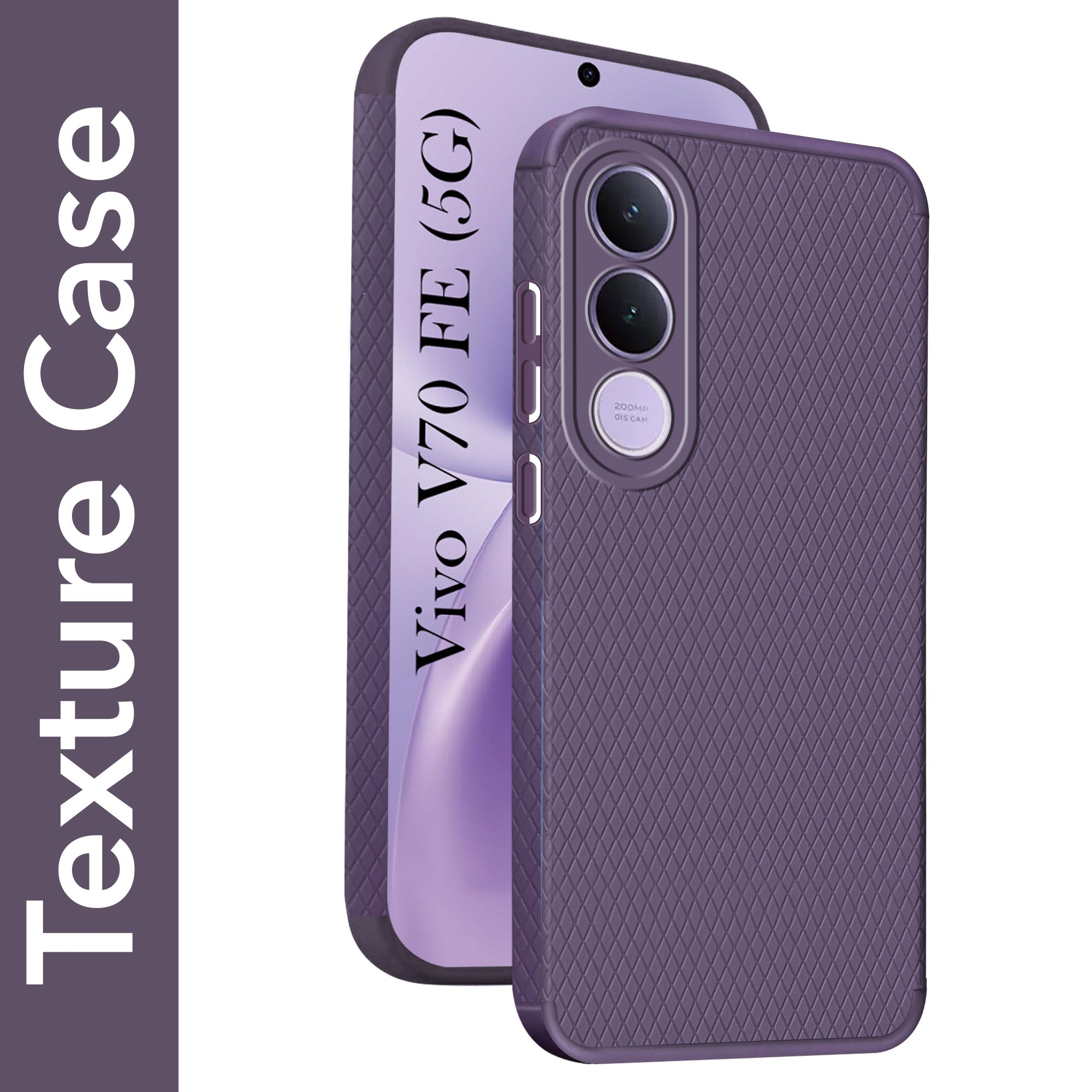 For Vivo V70 FE 5G Back Cover Case Liquid Silicone (Camera Protection | Side Grip Texture | Soft and Flexible)