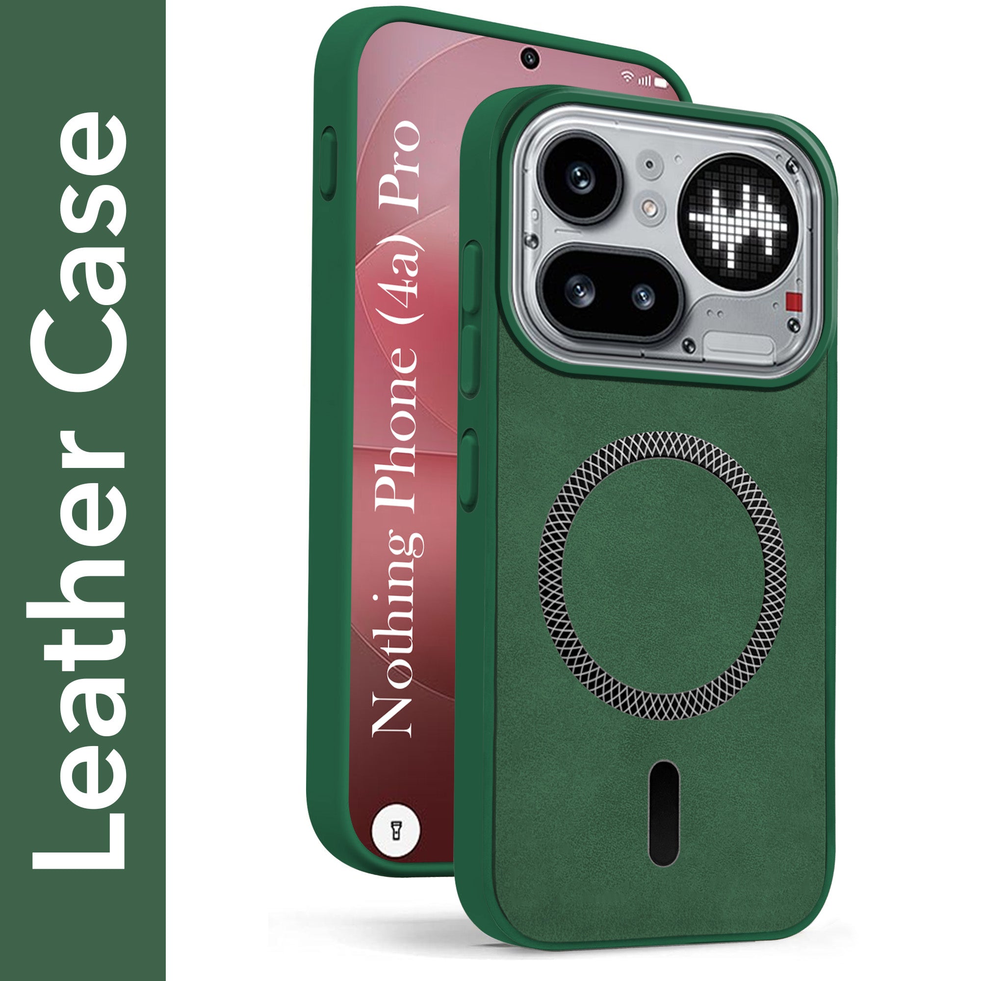 For Nothing Phone 4A Pro 5G Back Cover Case Leather Finish (MagSafe Compatible Wireless Charging | Soft Touch | Camera Bump Protection)