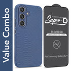 For Samsung Galaxy S24 Combo with Back Cover and 9H Tempered Glass (Liquid Silicone | Camera Protection | Oleophobic Coating Screen Glass)