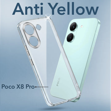 For Poco X8 Pro Back Cover Case Lifetime Anti-Yellow Clear (Sleek Hard Crystal | Shockproof and Camera Protection)