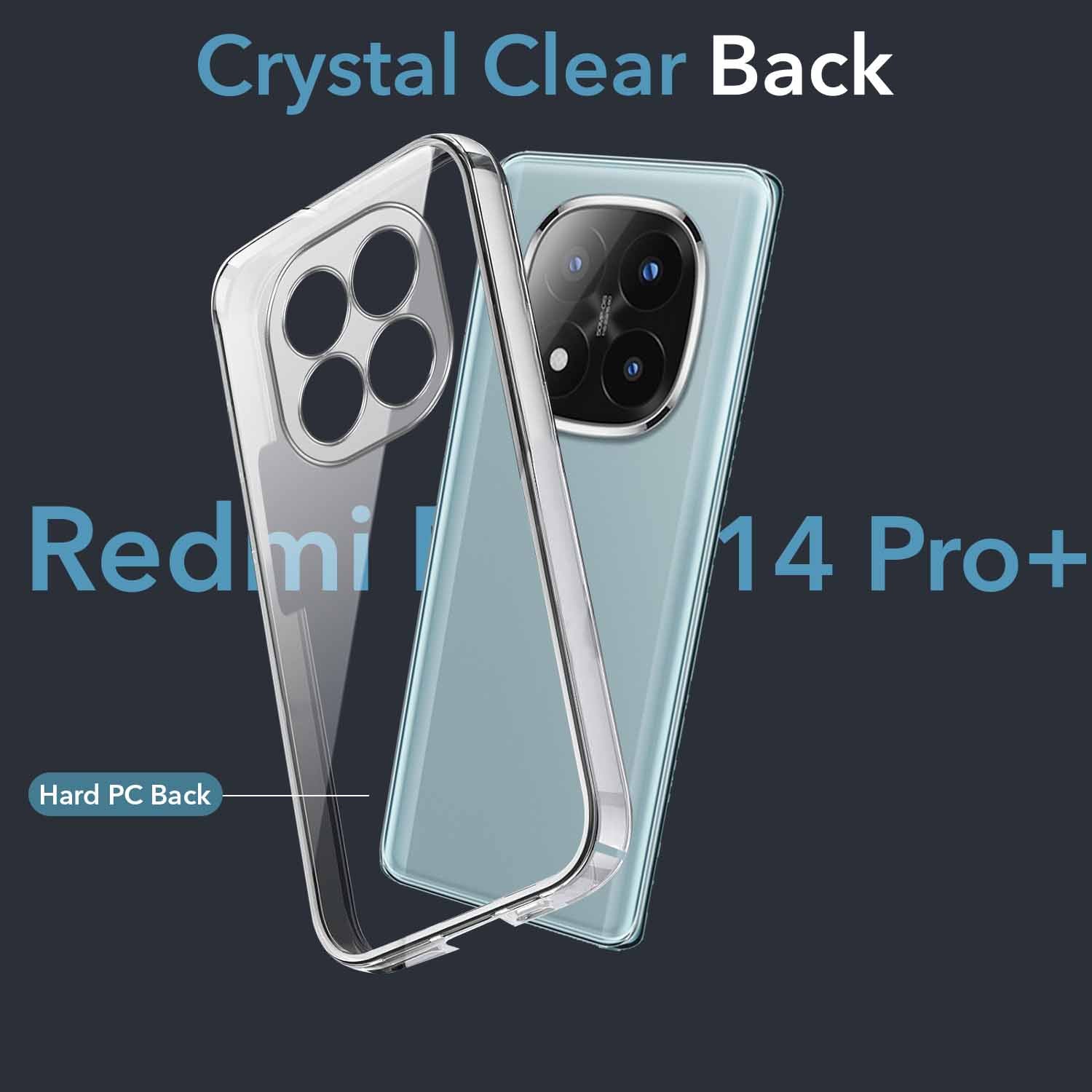 For Redmi Note 14 Pro Plus Back Cover Case (Hard Anti Yellow Clear Case | Sleek Hard Crystal Clear | Drop & Camera Protection | Shockproof Polycarbonate)