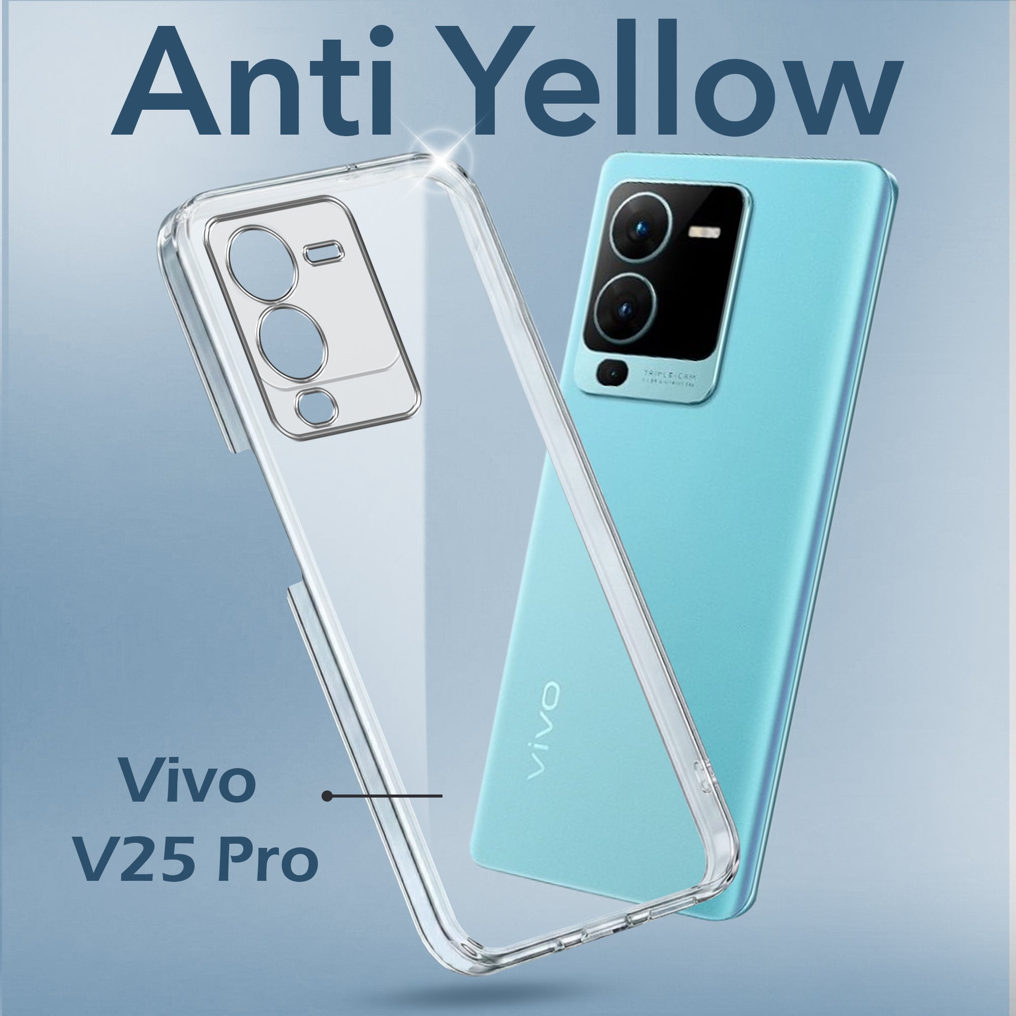 For Vivo V25 Pro Back Cover Case (Hard Anti Yellow Clear Case | Drop & Camera Protection | Shockproof Polycarbonate)