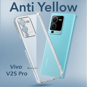 For Vivo V25 Pro Back Cover Case (Hard Anti Yellow Clear Case | Drop & Camera Protection | Shockproof Polycarbonate)
