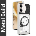 For Vivo iQOO Z11 Lite Metallic Back Cover Case (Metallic Camera Protection & Buttons | Translucent Milky Shade | Hard Polycarbonate)