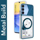 For Samsung Galaxy A15 5G Metallic Back Cover Case (Metallic Camera Protection & Buttons | Translucent Milky Shade | Hard Polycarbonate)