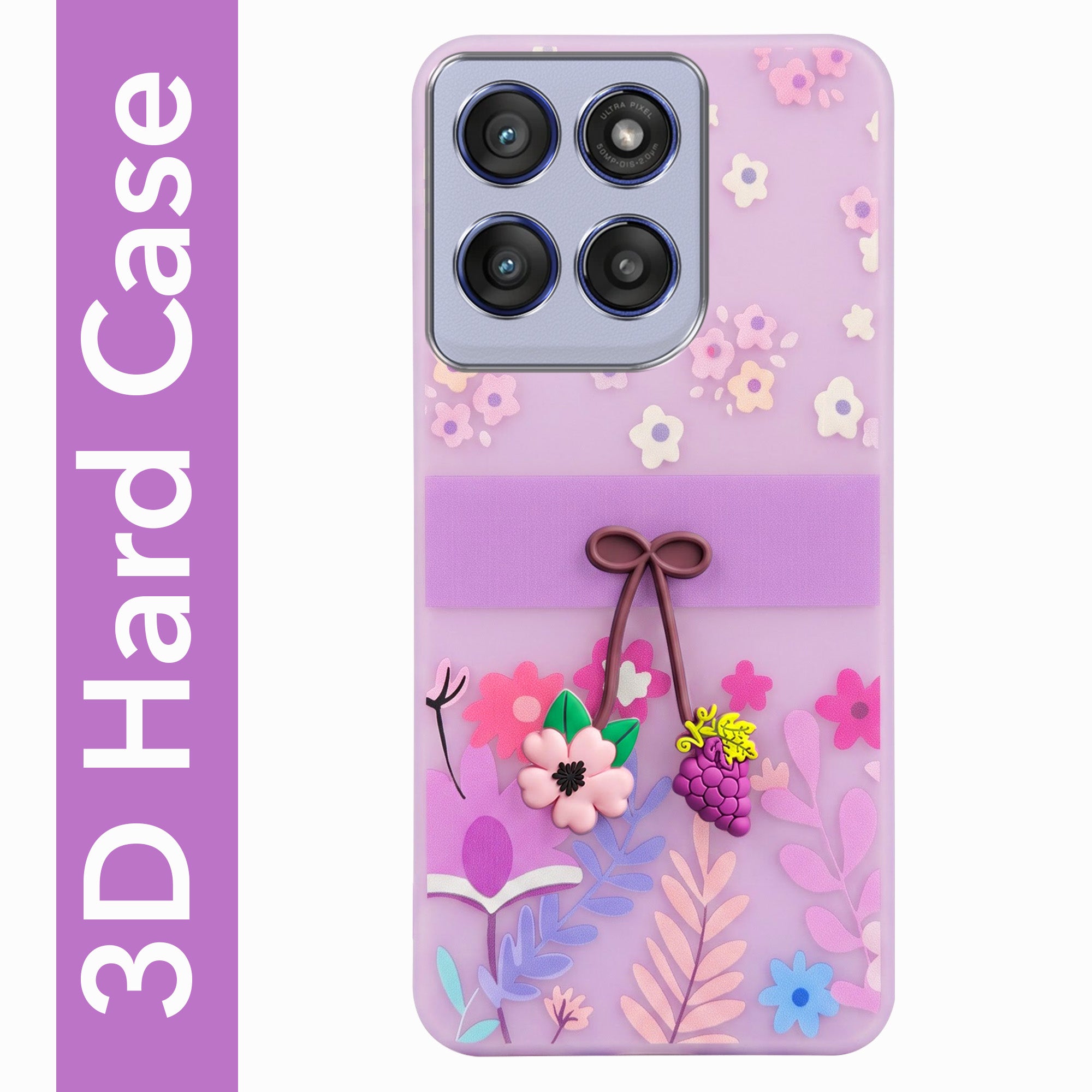 For Motorola Moto Edge 60 Stylus Back Cover Case (3D Cute Cartoons | Hard Back Side Soft | Matte Premium Finish | HD Printing)