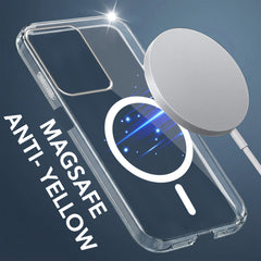 For Poco M6 5G Back Cover Case Lifetime Anti-Yellow MagSafe Compatible Clear (Sleek Hard Crystal | Shockproof and Camera Protection)
