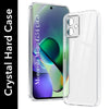 For Motorola Moto G54 Back Cover Case (Hybrid Crystal Panel with Side Soft PU | Camera Protection | HD Clear Shockproof)