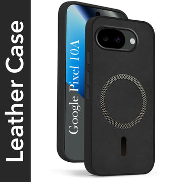 For Google Pixel 10a Back Cover Case Leather Finish (MagSafe Compatible Wireless Charging | Soft Touch | Camera Bump Protection)
