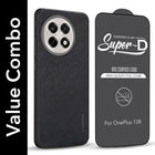 For OnePlus 13R Combo (Textured Grip Design | Micro-Fiber Cloth Inside | Oleophobic Coating Screen Glass)
