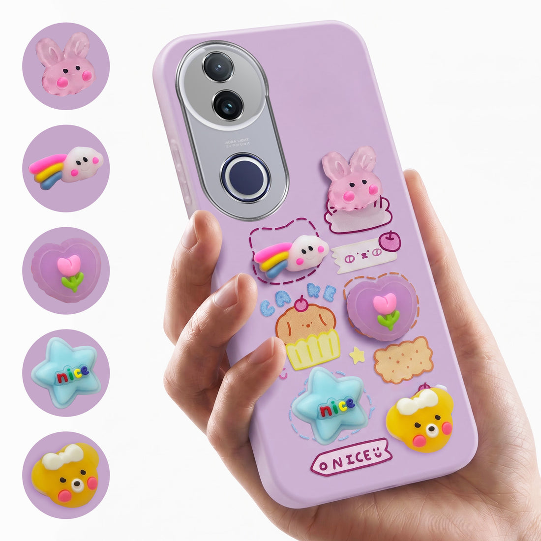 For Vivo T4R Back Cover Case (3D Cute Cartoons | Hard Back Side Soft | Matte Premium Finish | HD Printing)