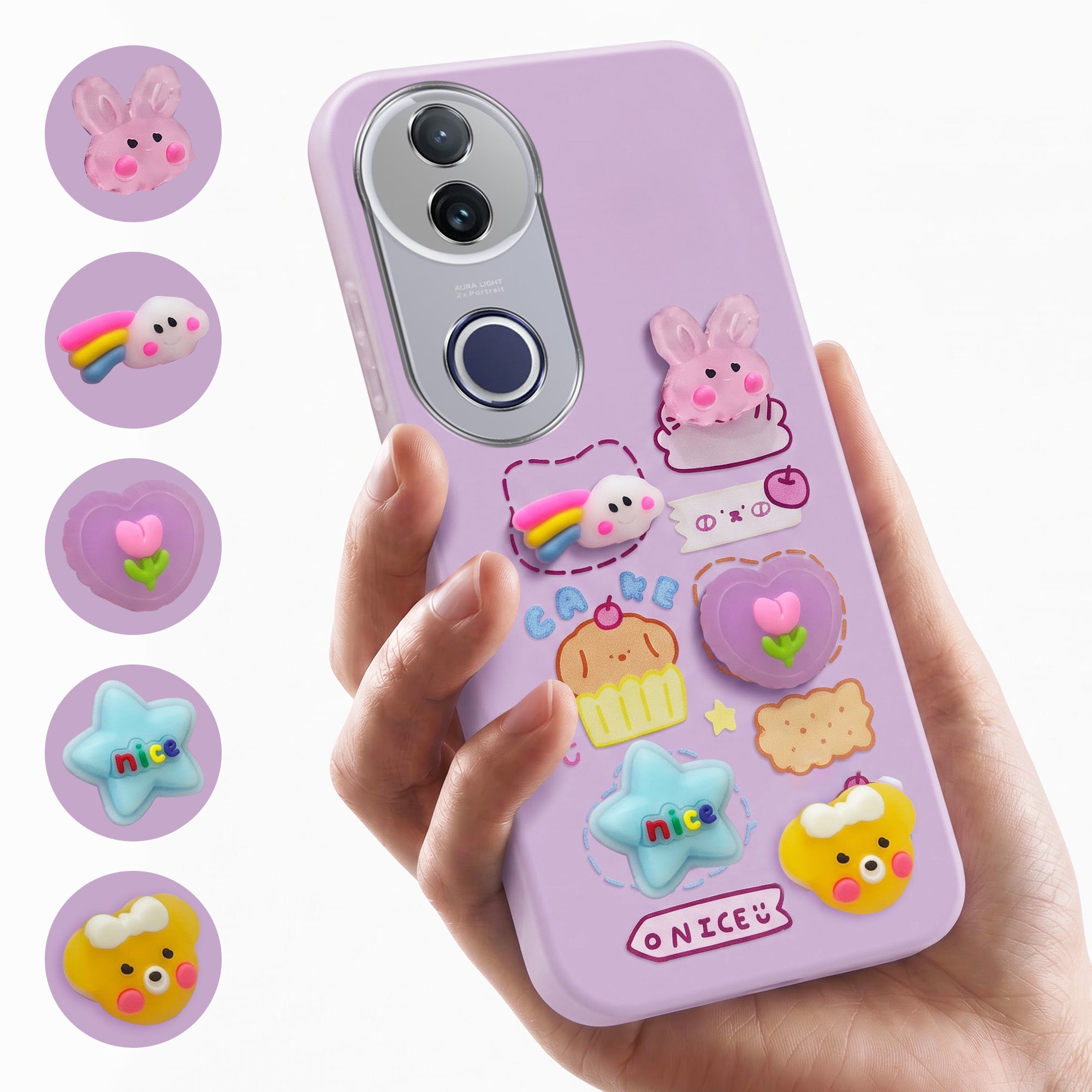 For Vivo T4R Back Cover Case (3D Cute Cartoons | Hard Back Side Soft | Matte Premium Finish | HD Printing)