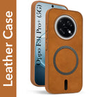 For Oppo F31 Pro Plus Back Cover Case Leather Finish (MagSafe Compatible Wireless Charging | Soft Touch | Camera Bump Protection)