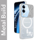 For Vivo iQOO Z10 Lite Metallic Back Cover Case (Metallic Camera Protection & Buttons | Translucent Milky Shade | Hard Polycarbonate)