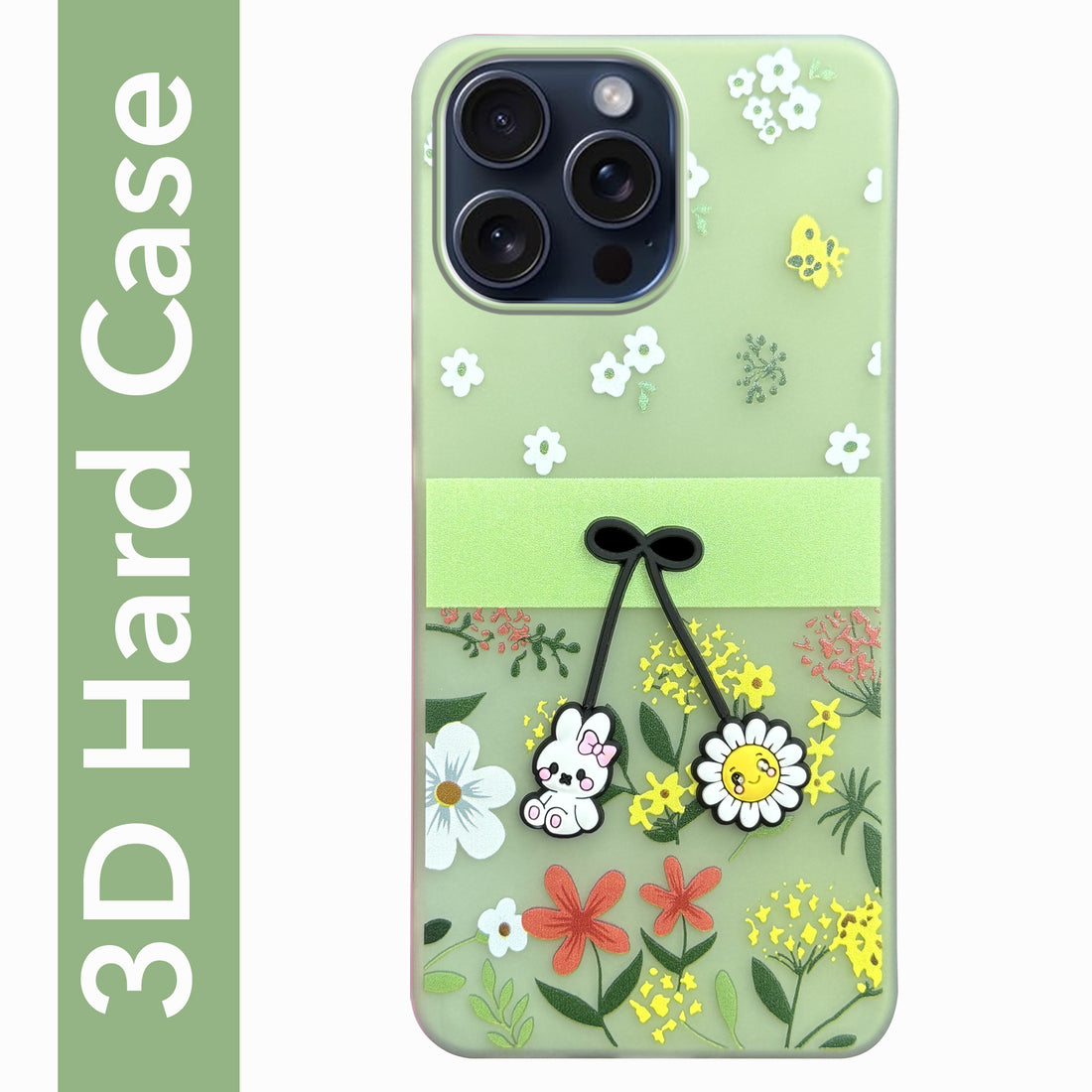 For Apple iPhone 15 Pro Max Back Cover Case (3D Cute Cartoons | Hard Back Side Soft | Matte Premium Finish | HD Printing)