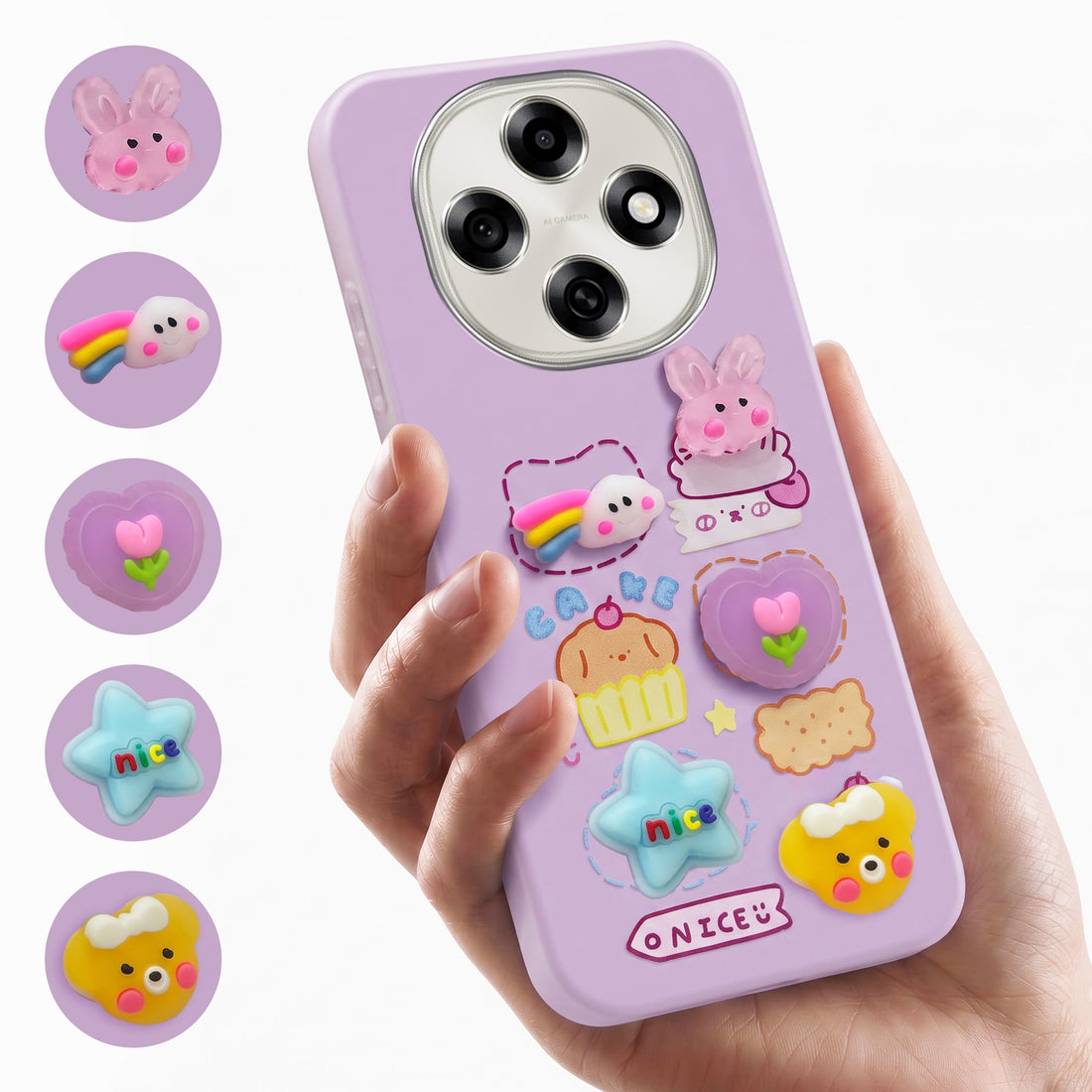 For Oppo F31 Pro Back Cover Case (3D Cute Cartoons | Hard Back Side Soft | Matte Premium Finish | HD Printing)