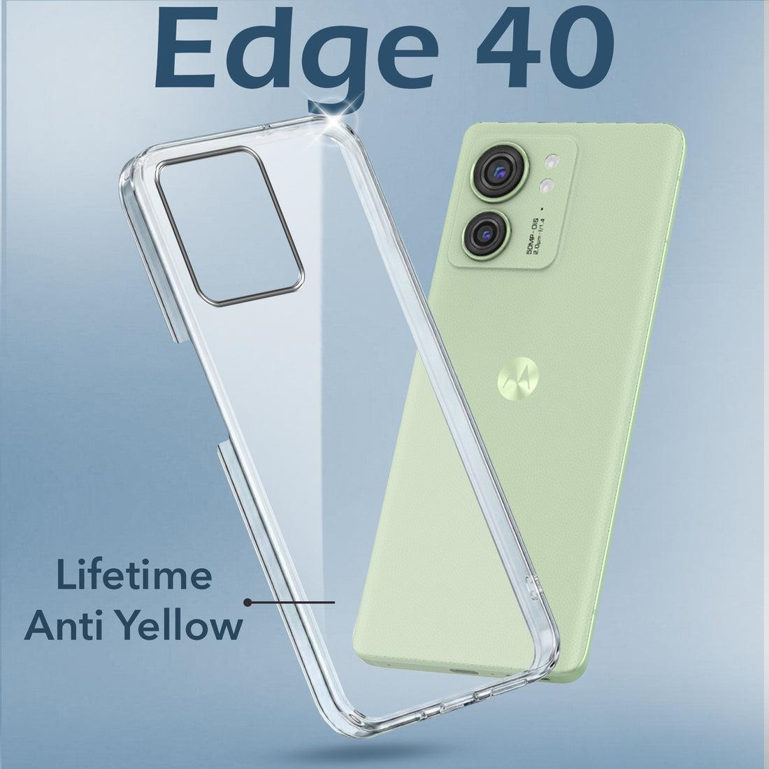 For Motorola Moto Edge 40 Back Cover Case (Hard Anti Yellow Clear Case | Drop & Camera Protection | Shockproof Polycarbonate)