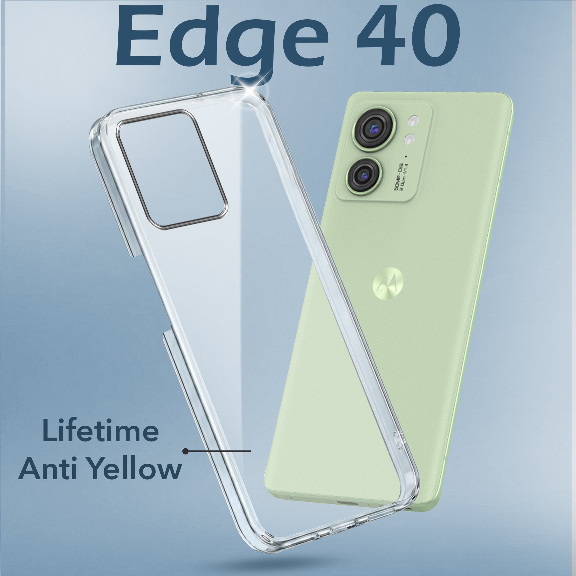 For Motorola Moto Edge 40 Back Cover Case (Hard Anti Yellow Clear Case | Drop & Camera Protection | Shockproof Polycarbonate)