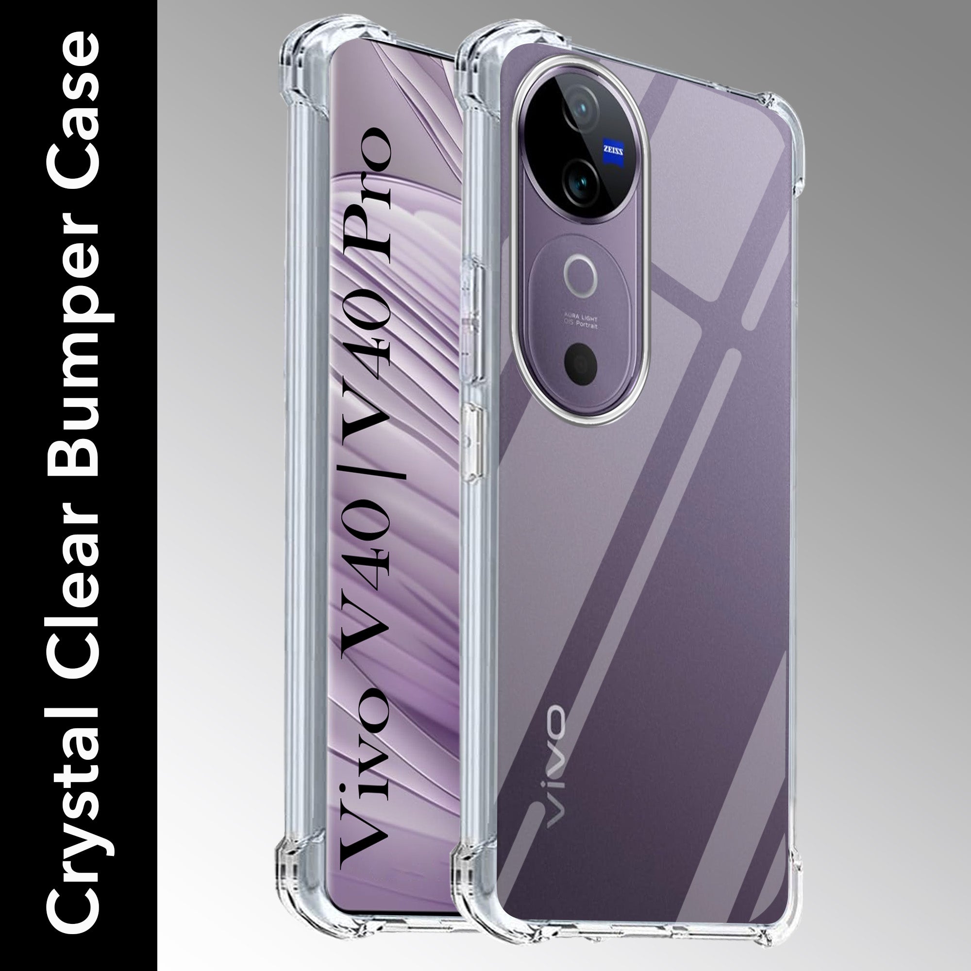For Vivo V40 | Vivo V40 Pro 5G Shockproof Crystal-Clear Back Cover (Drop & Camera Protection | Hard Polycarbonate)
