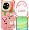 For Vivo T3X 5G Back Case Cover Strap (3D Embossed Figures | Strap Holder | 360* Soft Cushion with Camera Bump)