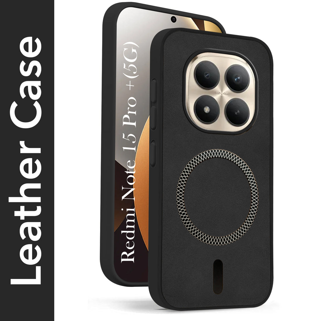 For Xiaomi Redmi Note 15 Pro Plus 5G Back Cover Case Leather Finish (MagSafe Compatible Wireless Charging | Soft Touch | Camera Bump Protection)