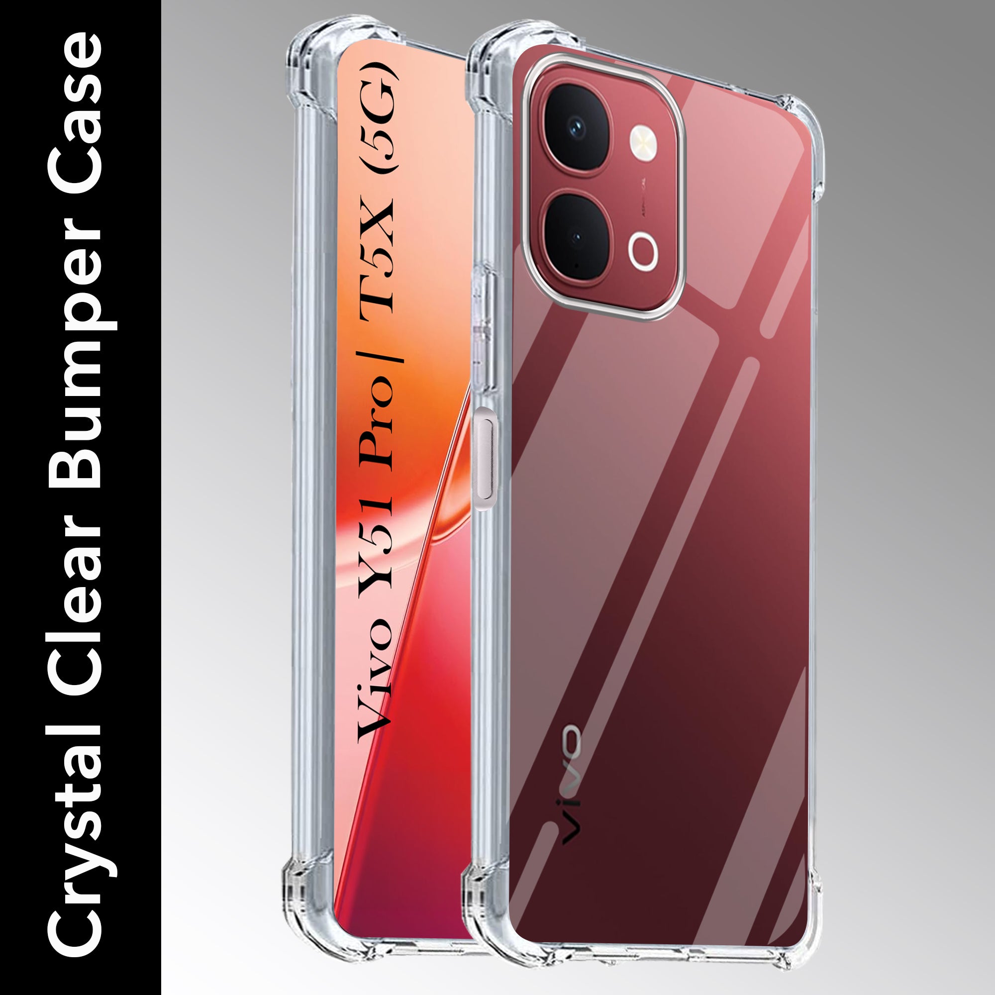 For Vivo Y51 Pro 5G | Vivo T5x Back Cover Shockproof Crystal-Clear (Drop & Camera Protection | Hard Polycarbonate)