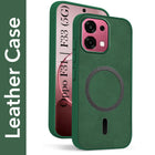 For Oppo F31 5G | Oppo F33 5G Back Cover Case Leather Finish (MagSafe Compatible Wireless Charging | Soft Touch | Camera Bump Protection)