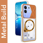 For Vivo iQOO Z10x Metallic Back Cover Case (Metallic Camera Protection & Buttons | Translucent Milky Shade | Hard Polycarbonate)