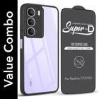 For Realme C73 Combo with Back Cover and 9H Tempered Glass (Lifetime Anti-Yellow | Crystal Clear Shockproof | Oleophobic Coating Screen Glass)