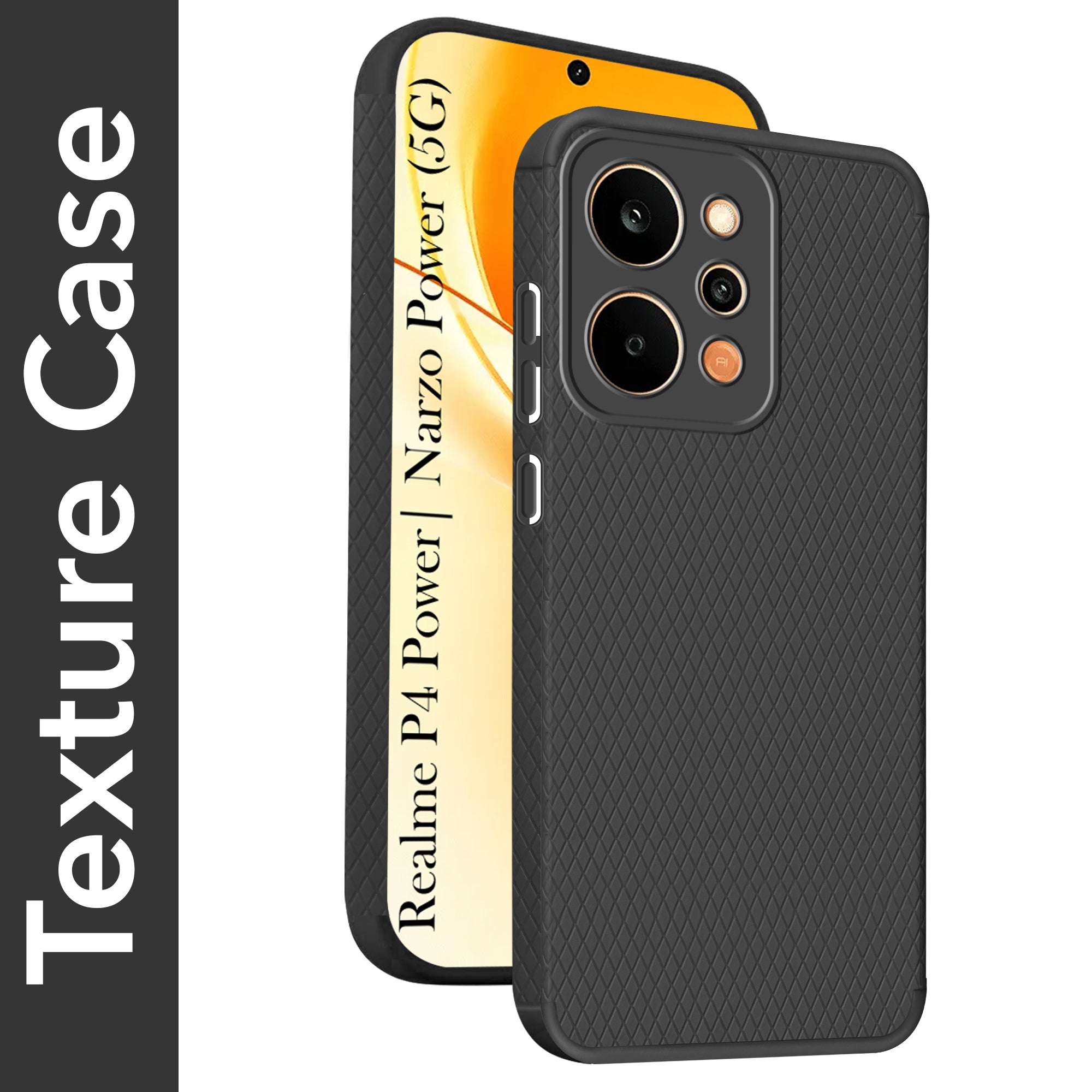 For Realme P4 Power 5G | Realme Narzo Power Back Cover Case Liquid Silicone (Camera Protection | Side Grip Texture | Soft and Flexible)