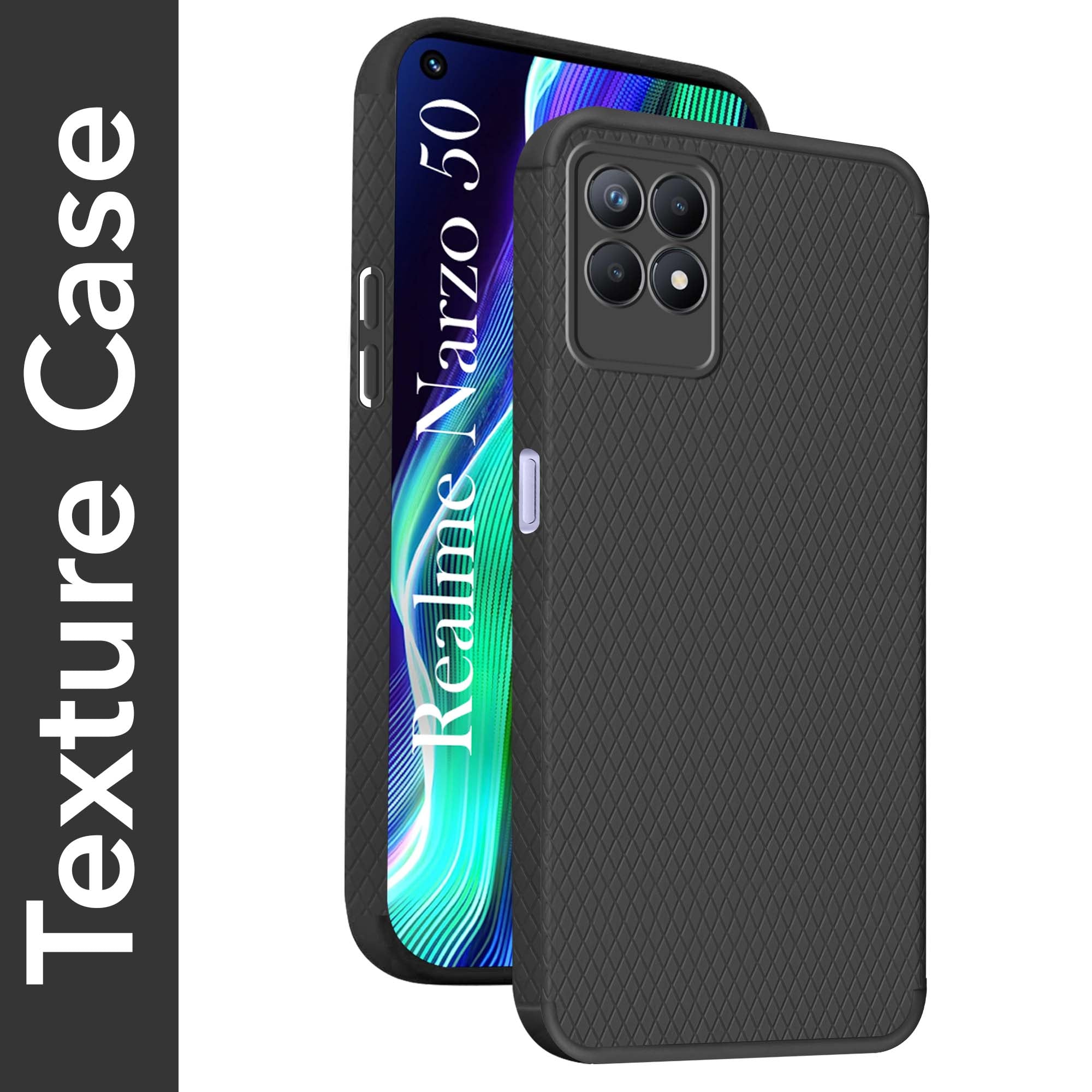 For Realme Narzo 50 Back Cover Case (Liquid Silicone | Side Grip | Camera Protection)