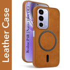 For Realme P4R 5G | Realme Narzo 100X 5G Back Cover Case Leather Finish (MagSafe Compatible Wireless Charging | Soft Touch | Camera Bump Protection)