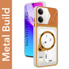 For Vivo Y11 | Vivo Y21 5G Metallic Back Cover Case (Metallic Camera Protection & Buttons | Translucent Milky Shade | Hard Polycarbonate)